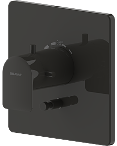 Ensemble thermostat encastré pour bain et douche Bravat Milano 3564079, noir mat