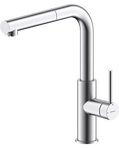 Bravat Toronto kitchen faucet 3544398BR, low pressure, with pull-out spray, stainless steel