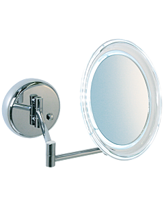 Miroir cosmétique Bravat Floriana 413810, grossissement x5, chromé, éclairage LED, rechargeable