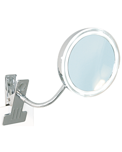 Bravat Alimos Klemm-Kosmetikspiegel 411610 5fach, chrom, LED-Beleuchtung