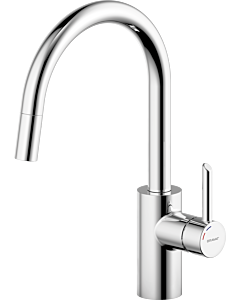 Robinet de cuisine Bravat Berlin 3554242, robinet d&#39;évier avec douchette extractible, chromé