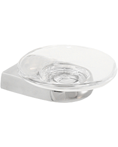 Bravat Metasoft Soap Dish 817610 Glass Bowl, Clear, Chrome