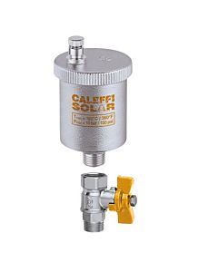 Caleffi purgeur rapide solaire 250131 purgeur 3/8&quot; AG, chromé, automatique, avec robinet d&#39;arrêt