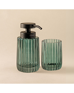 Cosmic Lido Badaccessoires Set Seifenspender und Zahnbürstenhalter smoke green