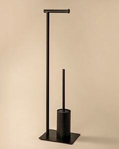 Cosmic Essentials standing toilet brush holder WJC292A0097036 with roll holder, 135 x 150 x 855 mm, matt black