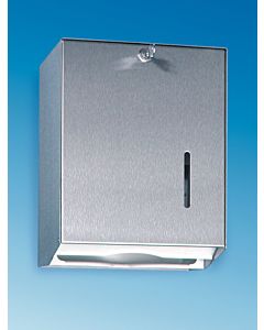 CWS Universal towel dispenser 903110500 anodised aluminium, with cylinder lock, for 750 towels