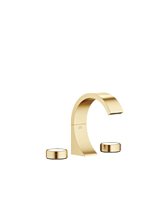 Dornbracht Cyo three-hole fitting 20710811-28 for washbasin, projection 133mm, with waste fitting, brushed brass