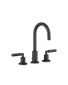 Dornbracht Tara. Drei-Loch-Armatur 20710882-33 für Waschtisch, mit Ablaufgarnitur, Ausladung 135 mm, schwarz matt