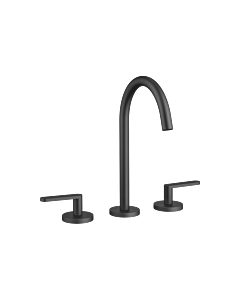 Dornbracht Meta three hole faucet 20713661-33 with Meta -up waste set, projection 168mm, matt black