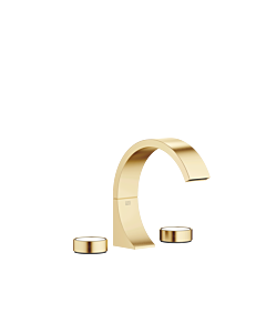 Dornbracht Cyo three-hole fitting 20713811-28 for washbasin, projection 167mm, with waste fitting, brushed brass
