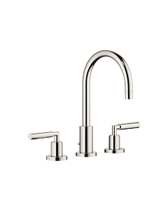 Dornbracht Tara. Drei-Loch-Armatur 20713882-08 für Waschtisch, mit Ablaufgarnitur, Ausladung 165 mm, platin