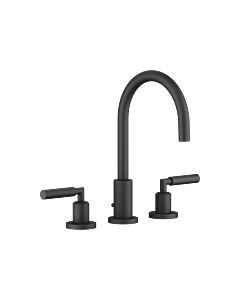 Dornbracht Tara. Drei-Loch-Armatur 20713882-33 für Waschtisch, mit Ablaufgarnitur, Ausladung 165 mm, schwarz matt