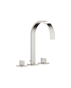 Dornbracht Mem Waschtisch-Dreiloch-Armatur 20715782-06 mit Ablaufgarnitur, platin matt