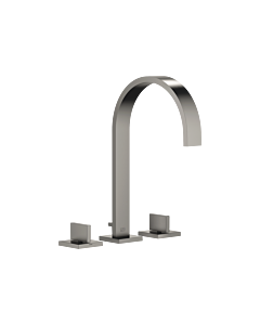 Dornbracht Mem Waschtisch-Dreiloch-Armatur 20715782-99 mit Ablaufgarnitur, Dark Platinum matt