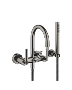 Dornbracht Tara . Mitigeur bain-marie 25133882-99 Levier, montage mural, avec set, platine foncé mat