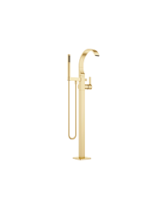 Dornbracht Cyo single-lever bath mixer 25863811-28 free-standing, with standpipe, hose shower set, brushed brass