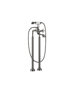 Dornbracht Madison two-hole bath mixer 25943360-99, free-standing installation, with shower set, matt dark platinum