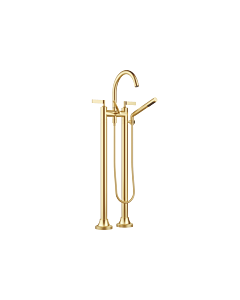 Dornbracht Vaia two-hole bath mixer 25943819-28 free-standing, with shower set, brushed brass