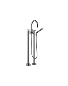 Dornbracht Tara . Two-hole bath mixer 25943892-99 Cross handles, free-standing, with set, dark platinum matt