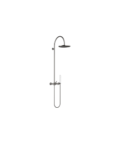 Dornbracht Vaia shower set 26632809-99 with two-hand shower mixer, projection of standing shower 450 mm, dark platinum matt