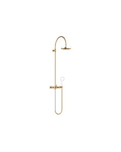 Dornbracht Tara . Shower set 26632892-28 with two-hand shower mixer, standing shower projection 420 mm, brushed brass