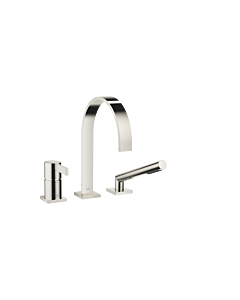 Dornbracht Mem three-hole bath mixer 27412782-08 for bath rim / tile rim installation, platinum