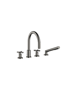 Dornbracht Tara . Mélangeur de bain à quatre trous 27512892-99 pour montage sur bord de baignoire / bord de carrelage, platine foncé mat