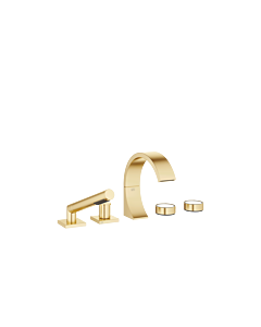 Dornbracht Cyo bath five-hole fitting 27523811-28 for bath edge/tile edge installation, brushed brass
