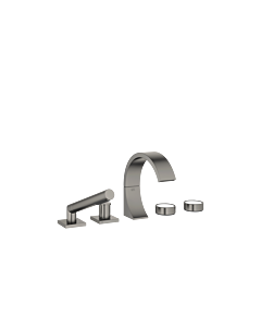 Dornbracht Cyo bath five-hole fitting 27523811-99 for bath rim/tile rim installation, dark platinum matt