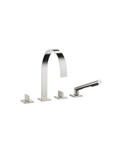 Dornbracht Mem four-hole bath mixer 27532782-06 for bath rim / tile rim installation, platinum matt