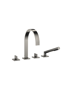 Dornbracht Mem four-hole bath mixer 27532782-99 for bath rim / tile rim installation, dark platinum matt