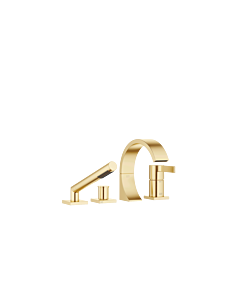 Dornbracht Cyo four-hole bath fitting 27632811-28 for bath edge/tile edge installation, brushed brass
