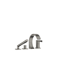 Dornbracht Cyo four-hole bath fitting 27632811-99 for bath edge/tile edge installation, dark platinum matt