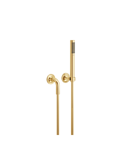 Dornbracht Vaia 27808809-28 single rosettes, with baton hand shower, brushed brass
