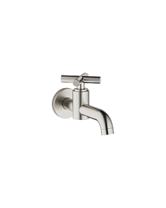 Dornbracht Tara . Wall outlet tap 30010892-06 with cross handle, cold water, projection 140 mm, matt platinum