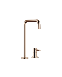 Dornbracht META Square two-hole kitchen faucet 32815861-42 for sink, with single rosettes, projection 235mm, brushed bronze