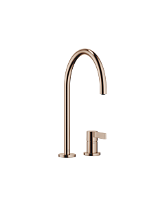 Robinet de cuisine à deux poignées Dornbracht Tara Ultra 32815875-42 pour évier, avec rosaces simples, saillie 241 mm, bronze brossé