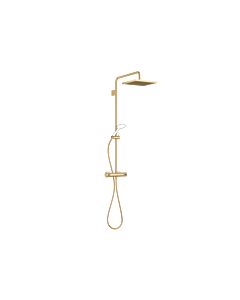 Dornbracht Symetrics shower set 34459980-28 with shower thermostat, projection of standing shower 450 mm, brushed brass