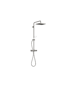 Dornbracht Symetrics shower set 34459980-99 with shower thermostat, projection standing shower 450 mm, dark platinum matt