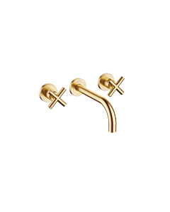 Dornbracht Tara . Finish set 36712892-28 for wall-mounted basin mixer, without waste set, 190 mm, brushed brass