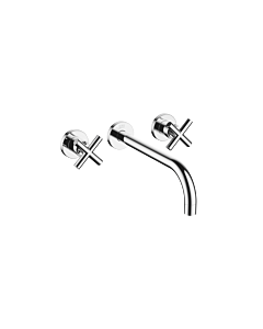 Dornbracht Waschtisch-Wandbatterie Tara. chrom, Ausladung 240mm, Kreuzgriffe