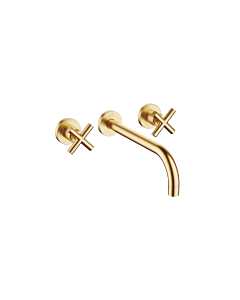 Dornbracht Tara . Finish set 36717892-28 for wall-mounted basin mixer, without waste set, 240 mm, brushed brass