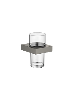 Dornbracht Mem glass holder 83400780-99 Wall model, crystal glass, projection 85 mm, dark platinum matt