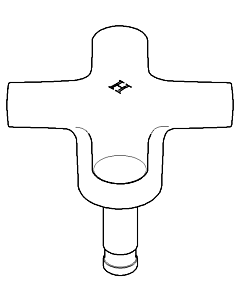 Dornbracht cross handle small HOT 04209502500-47 champagne