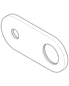 Dornbracht plaque ovale chromé 091102097-00 80 x 11 mm chromé