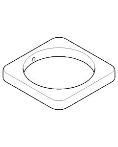 Dornbracht rosette EHM bath rim - 092771009-00 130 x 85 x 35_chrom
