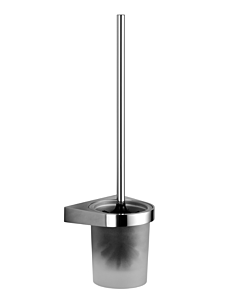 Dornbracht Meta WC brush set 83900970-93 wall-mounted model, crystal glass, brushed chrome