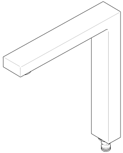 Dornbracht spout 165 mm 90110619205-06 matt platinum