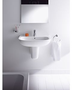 Duravit D-Code Waschtisch 231060000 60 x 46 cm, mit Überlauf, 1 Hahnloch, weiss