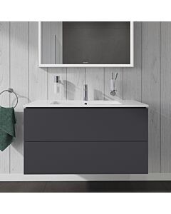 Duravit ME by Starck Waschtisch mit L-Cube Waschtischunterschrank 100 cm, graphit matt
